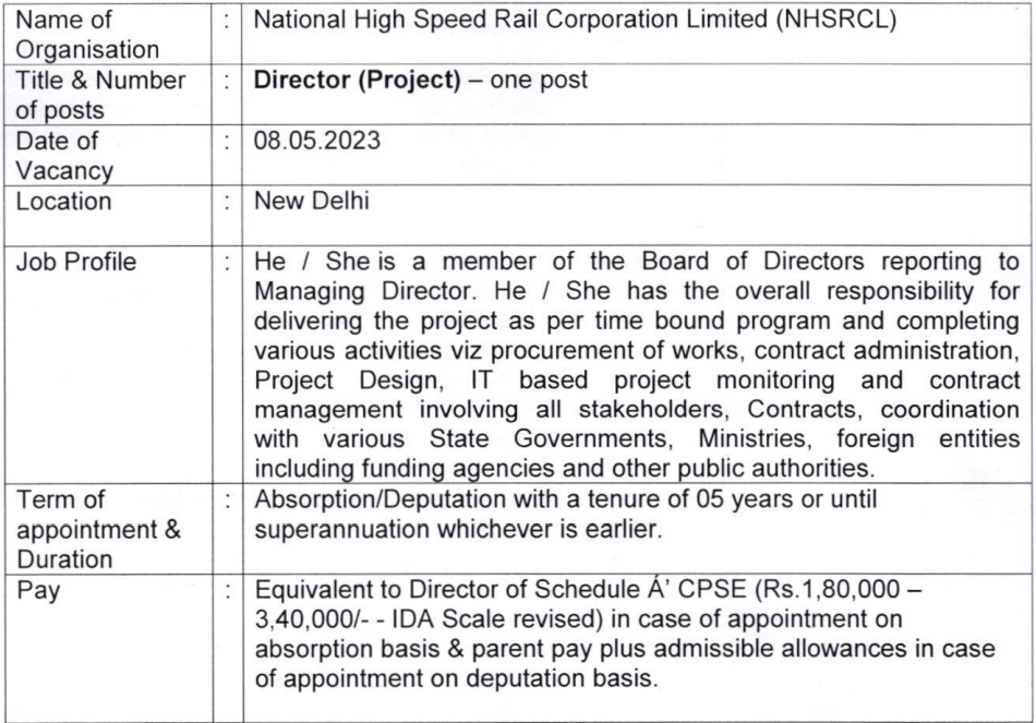 NHSRCL Recruitment 2023: Monthly Pay Up To 340000, Check Posts ...