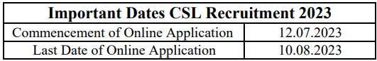  CSL Recruitment 2023