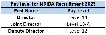 NRIDA Recruitment 2023 (salary)