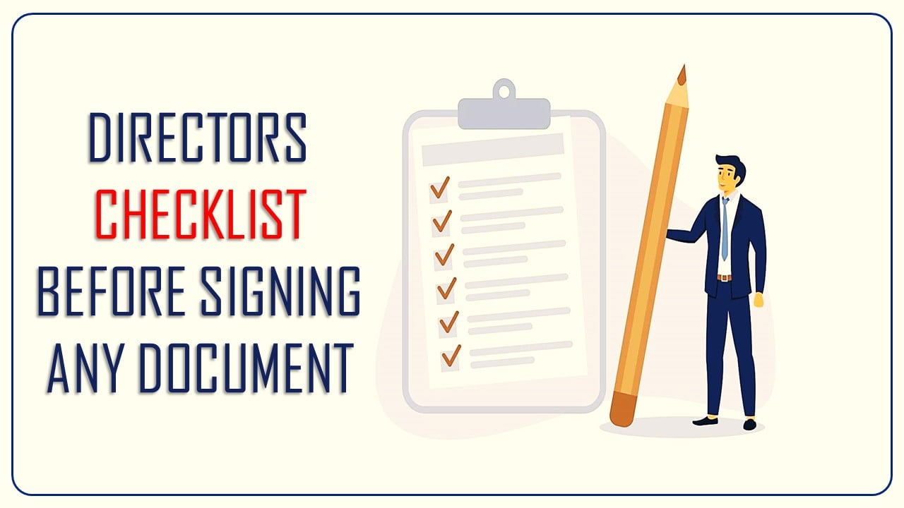 Directors checklist before signing any document