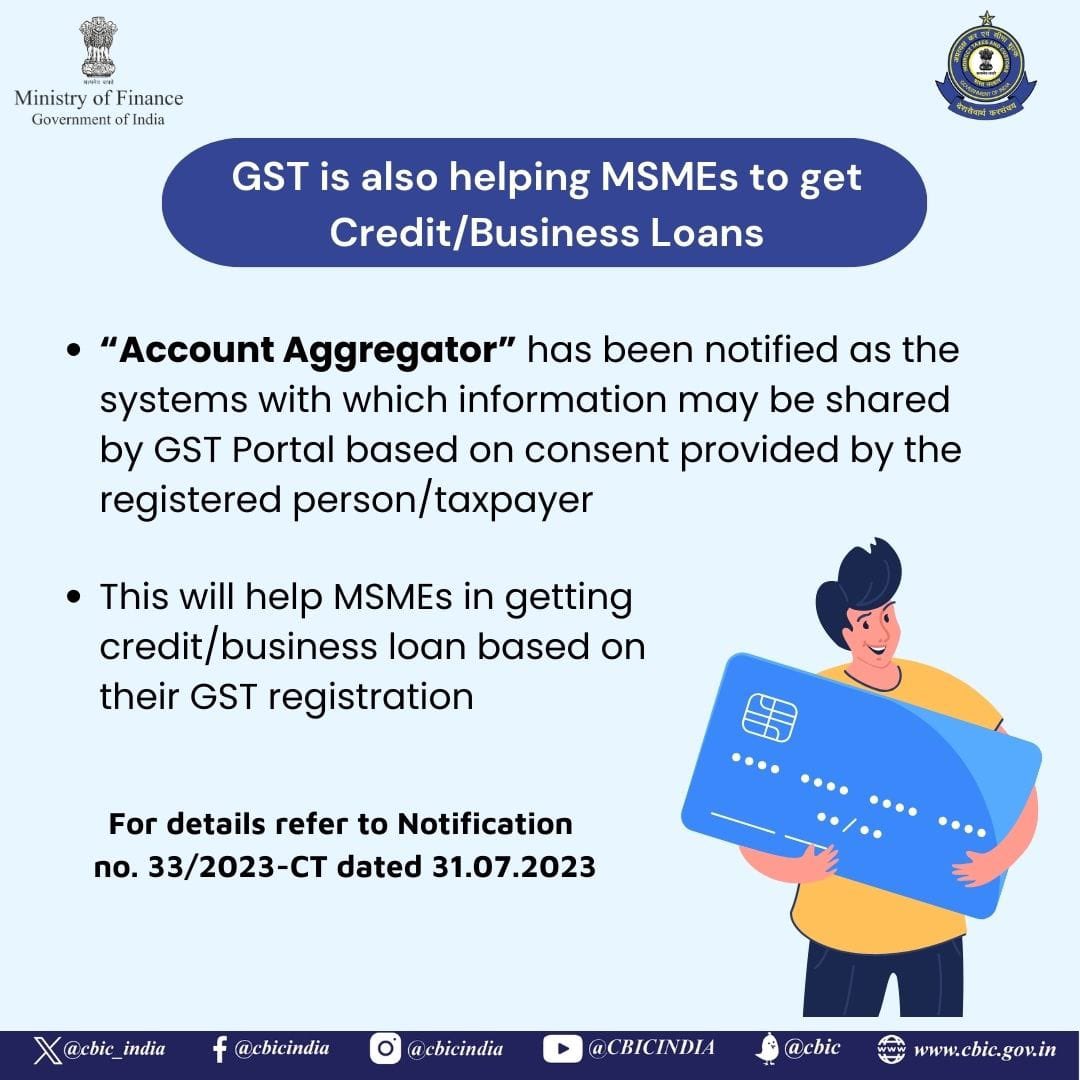 GST registration helping MSMEs to get credit/business loans