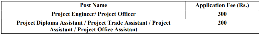 Application Fee for Bharat Dynamics Recruitment 2024