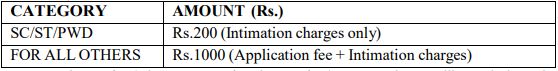 Application Fee for IDBI Bank Recruitment 2024