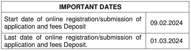 Important Dates for PSPCL Recruitment 2024