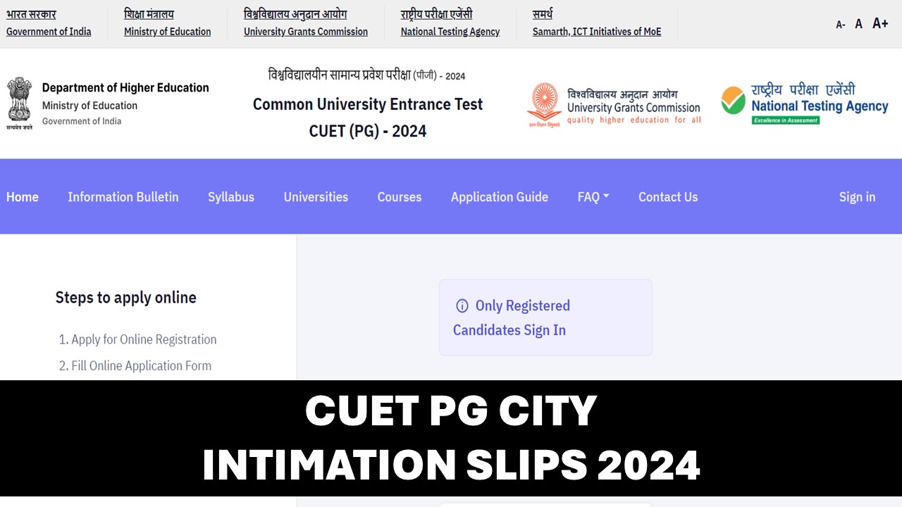 CUET PG City Intimation Slips 2024: Exam City Intimation Slips Released, Check Latest Update Here
