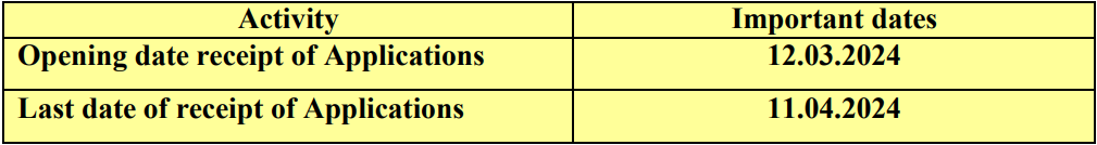 Important Dates for CIL Recruitment 2024