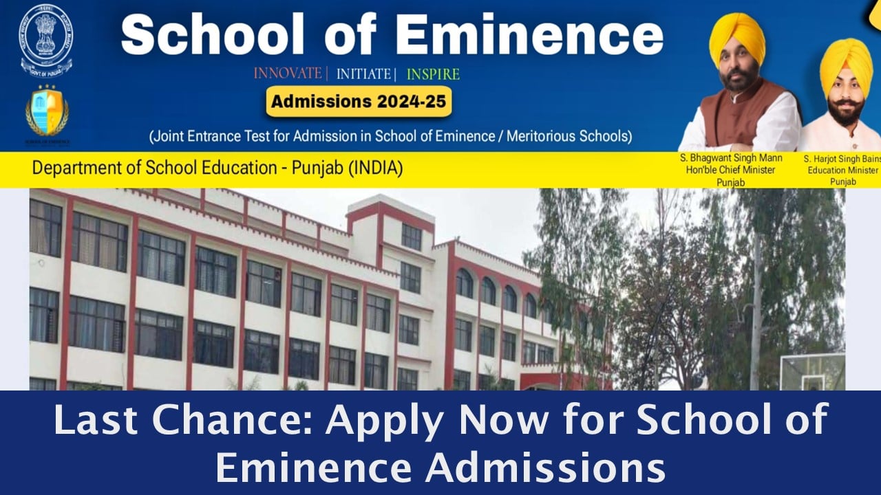 Important Deadline Approaching for School of Eminence Admissions