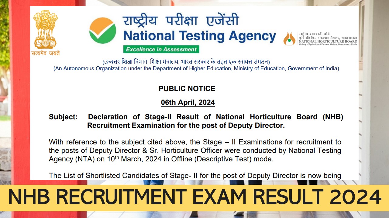 NTA NHB Exam 2024: Stage II Result Out, Check Details Here
