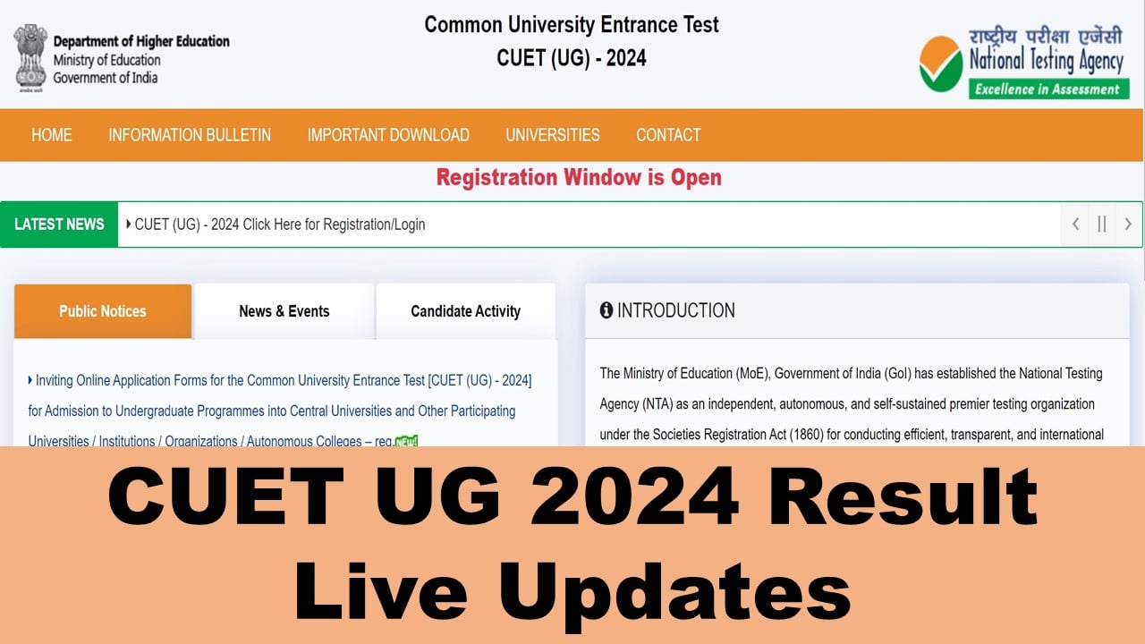 CUET UG 2024 Result Live: CUET UG 2024 Result Released at exams.nta.ac.in/CUET-UG/, How to Check