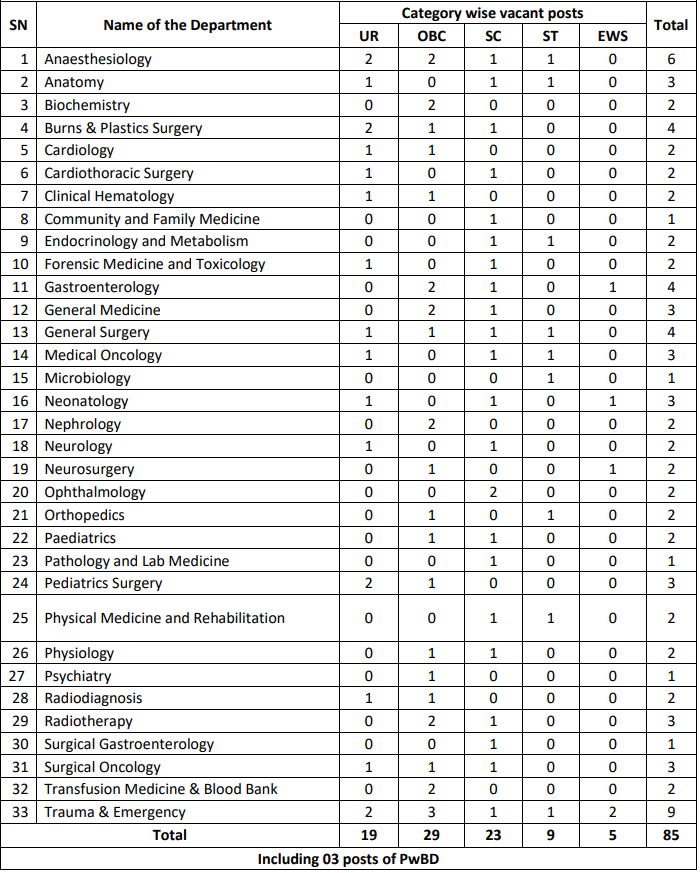 Post Name for AIIMS Raipur Recruitment 2024