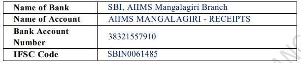 Application Fee for AIIMS Mangalagiri Recruitment 2024