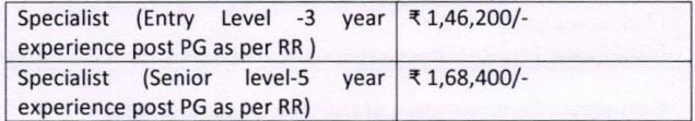 Consolidated remuneration of Full Time Specialist