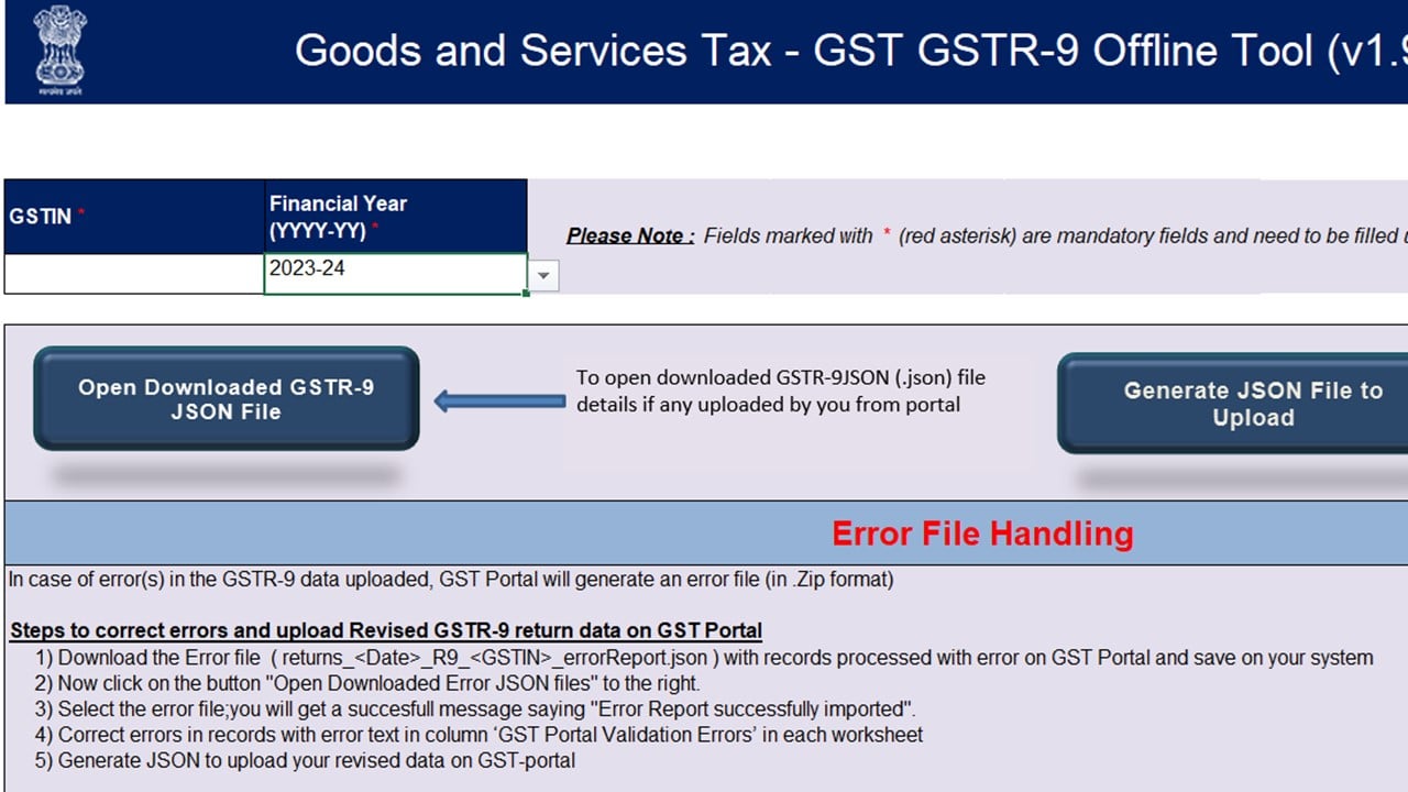 GST Annual Return and Reconcilliation Statements Offline Utility for FY 23-24 Released