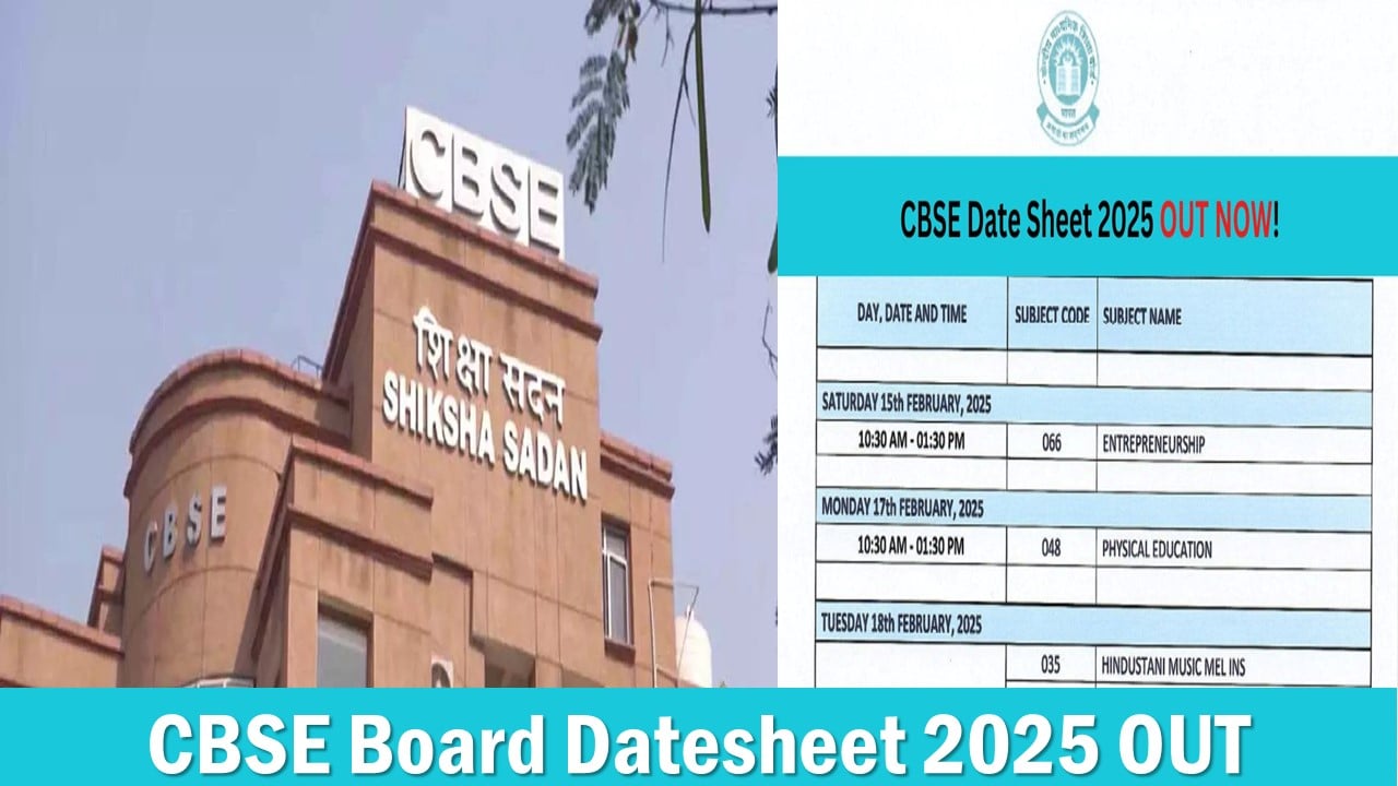 CBSE Datesheet 2025 for Class 12th Released at cbse.gov.in, Check Complete Schedule