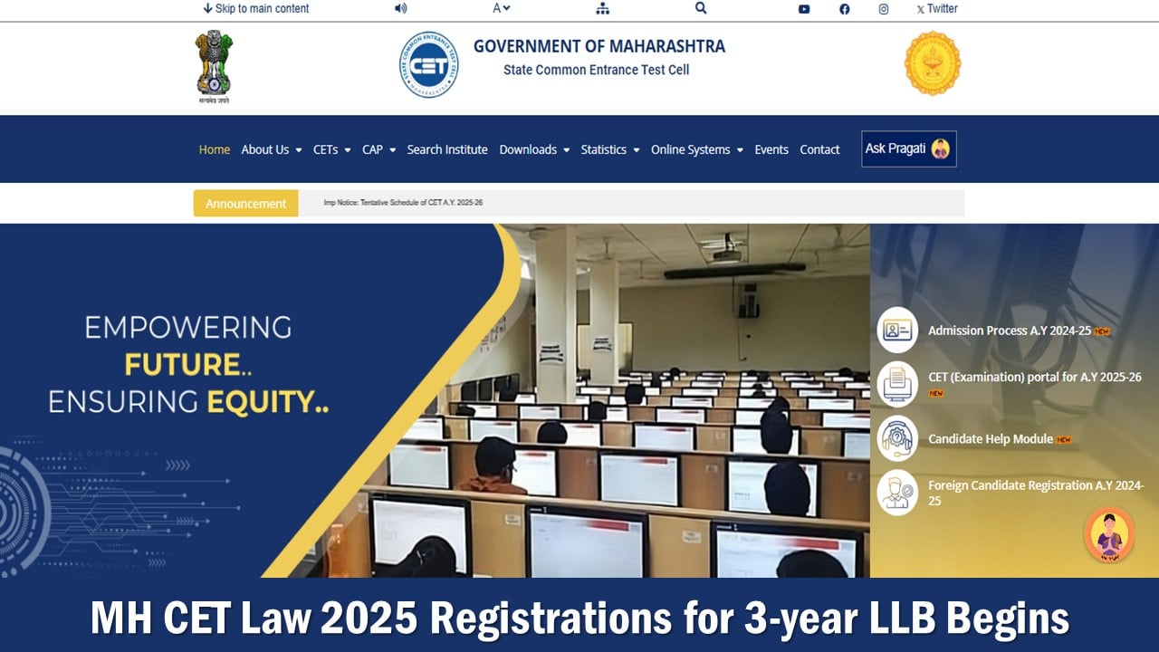 MH CET Law 2025: Registrations Begin for 3-year LLB at cetcell.mahacet.org, Check Related Details