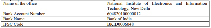 Registration Fee for NIELIT Recruitment 2024