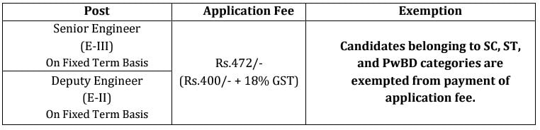 Application Fee for BEL Recruitment 2024