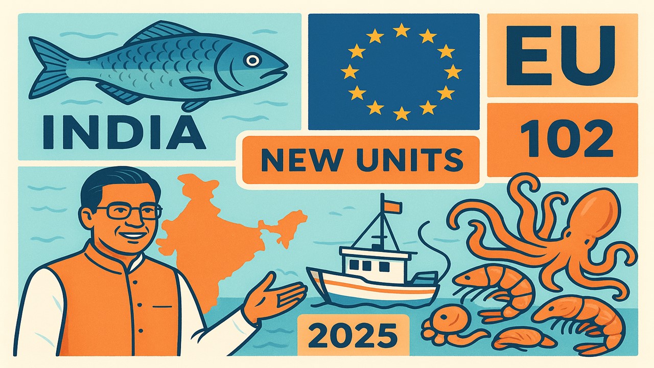Good News for Indian Seafood Industry! EU Approves 102 New Fishery Units for Export in 2025