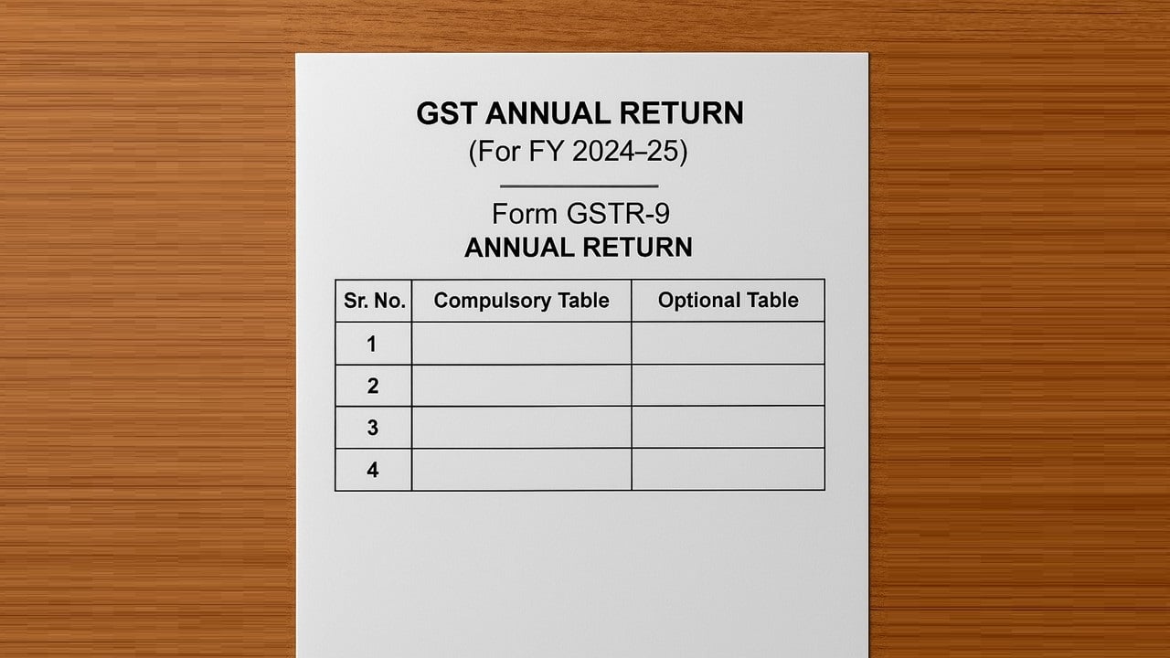 GST Annual Return: Compulsory and Optional Table for FY 2024-25