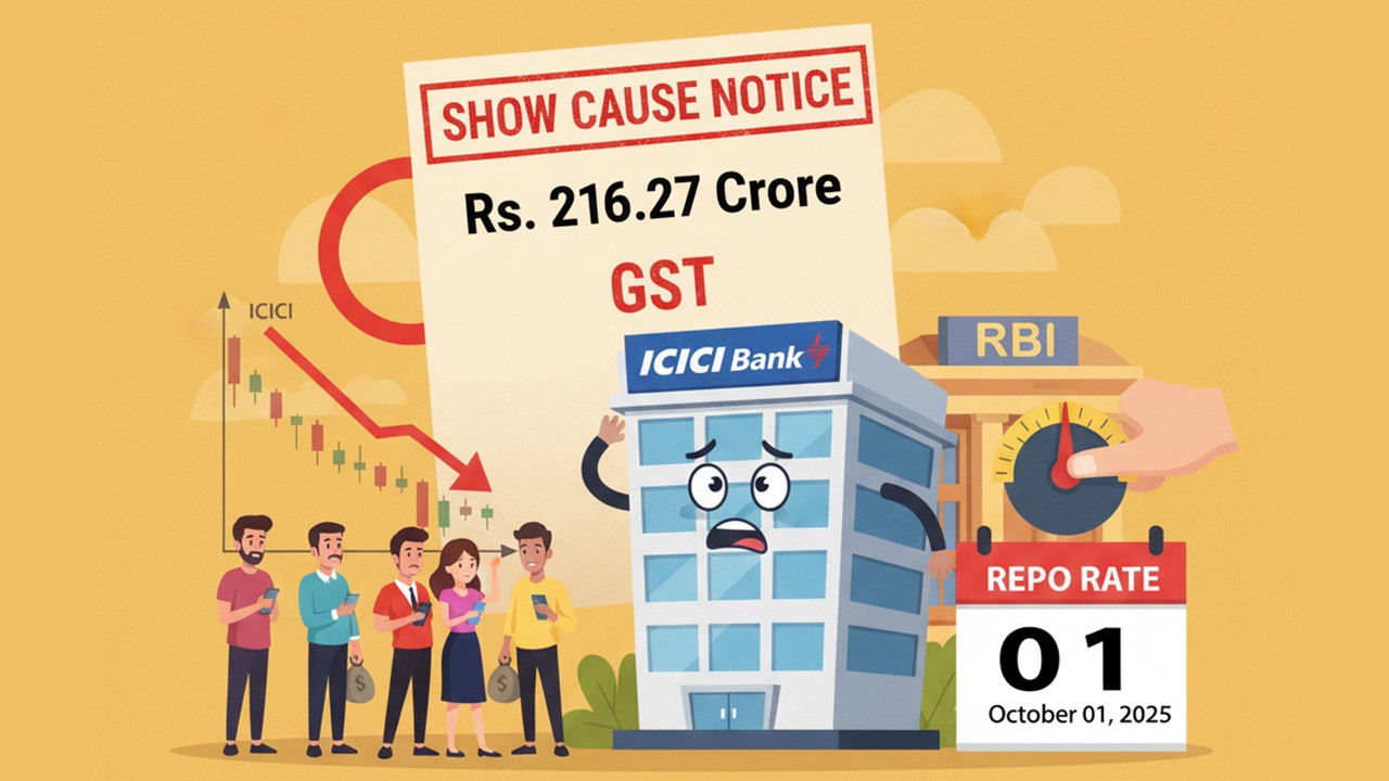 ICICI Bank Faces Rs. 216 Crore Demand Notice for Underpayment of GST, Stock Under Watch