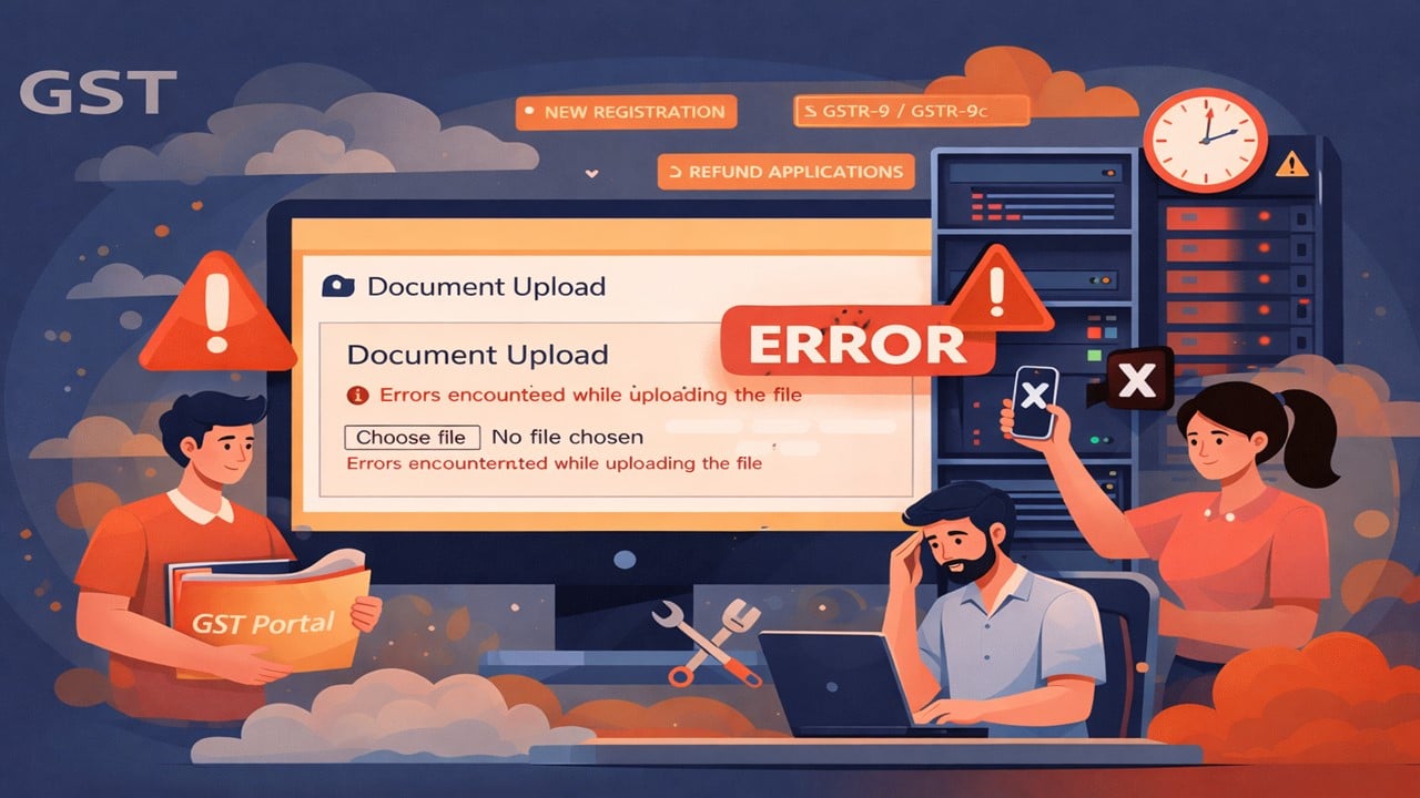 GST Portal Down: GSTN Acknowledges Document Upload Errors on GST Portal