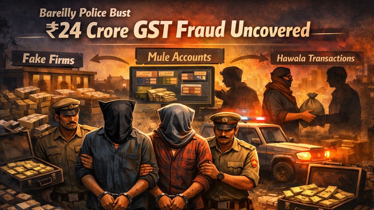 Bareilly Police Unearths Massive Rs. 24 Crore GST Fraud Linked to Hawala Network; Two Key Accused Arrested