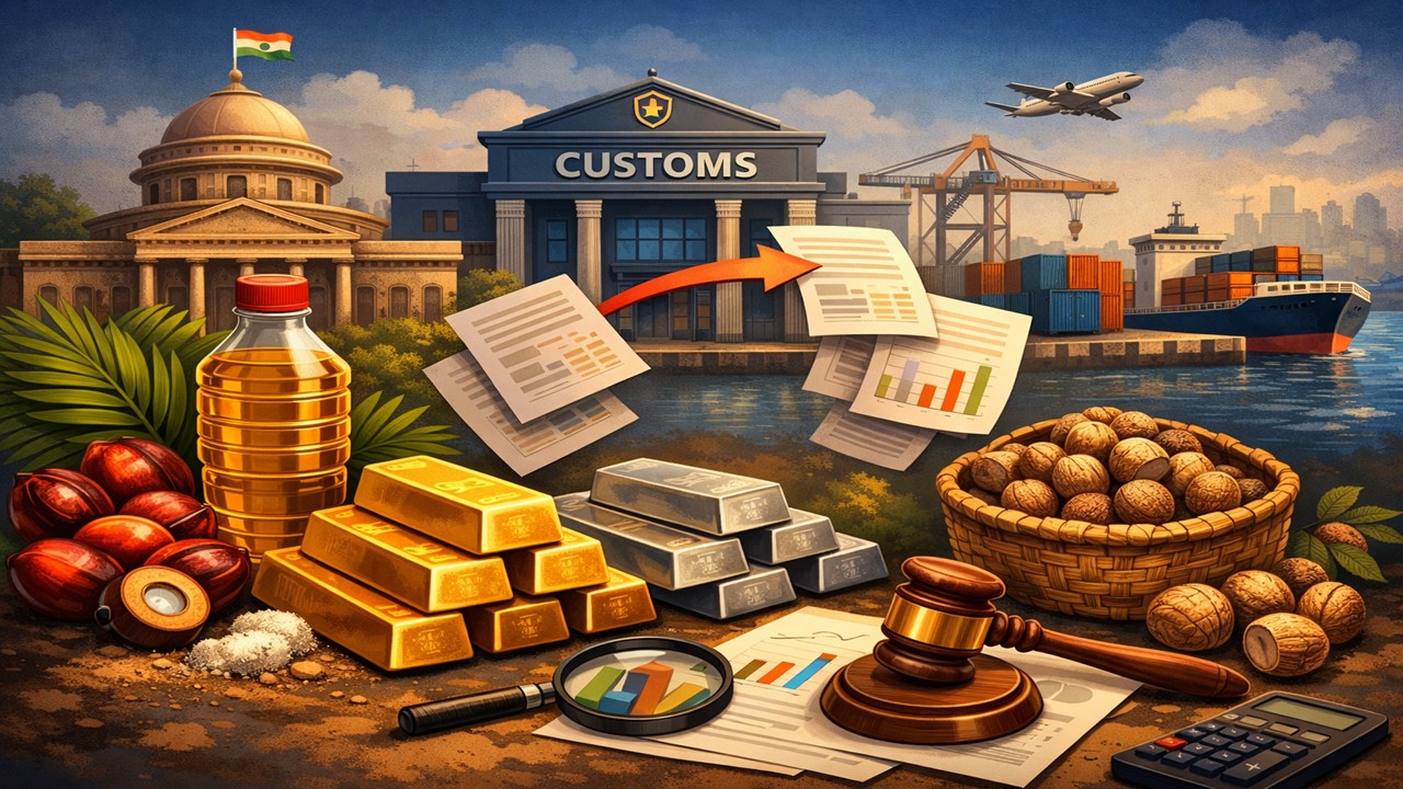 CBIC Notifies Changes in Customs Tariff Value for Palm oil, Gold, Silver and Areca nuts; Effective Jan 14