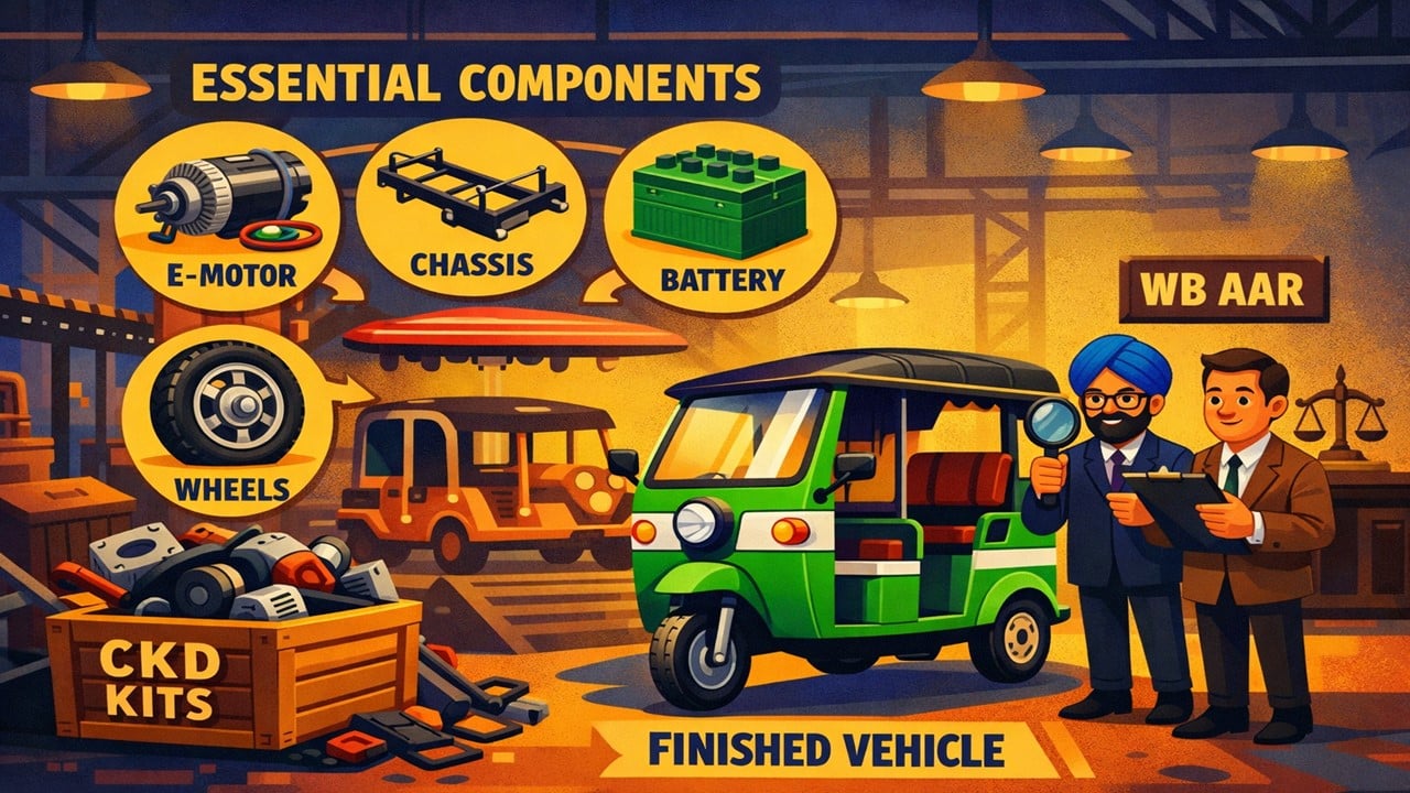 CKD Supply of E-Rickshaw Can Be Treated as Finished Vehicle If Essential Components Are Present: WB AAR