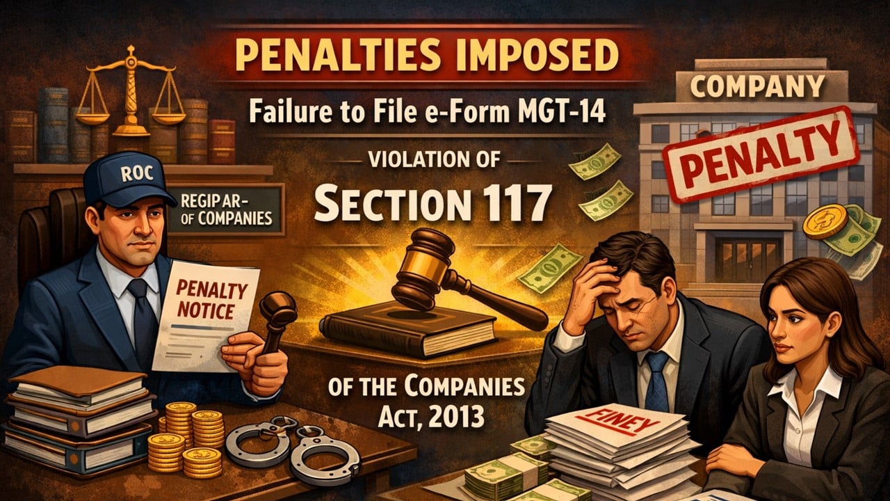Company and Directors Penalised Rs. 4.50 Lakh for Non-Filing of Statutory e-Form MGT-14