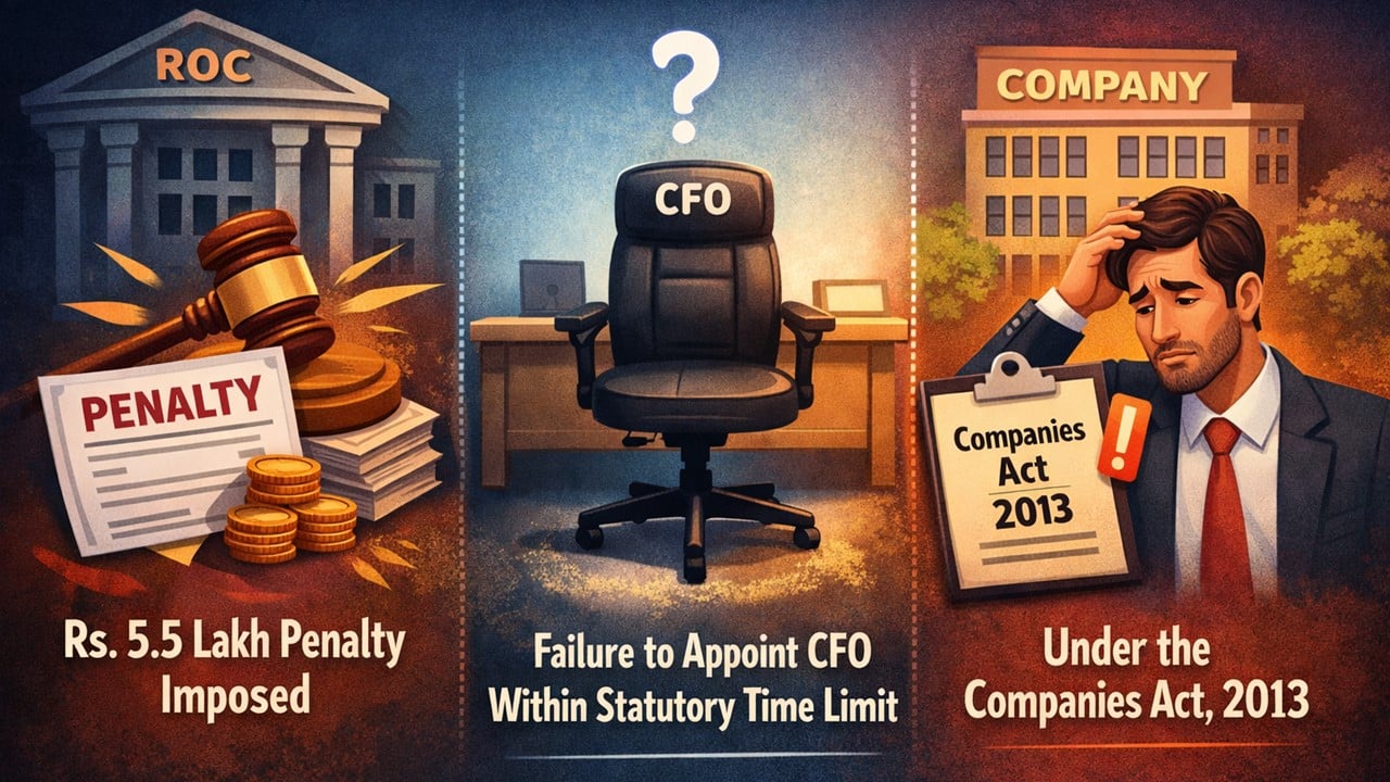 Crossing Rs. 10 Crore Capital Without a CFO Violates Section 203; Company and Its Director Penalised