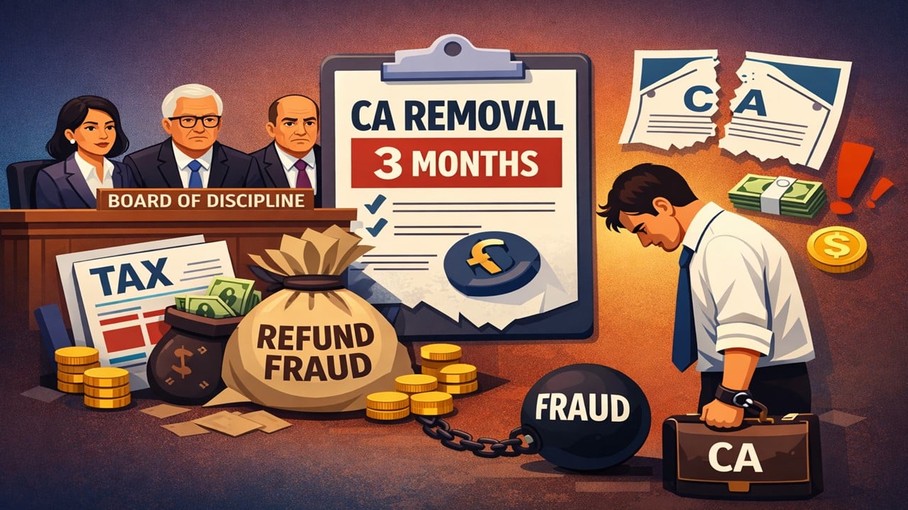 ICAI Board of Discipline Removes CA for Three Months Over Income Tax Refund Fraud