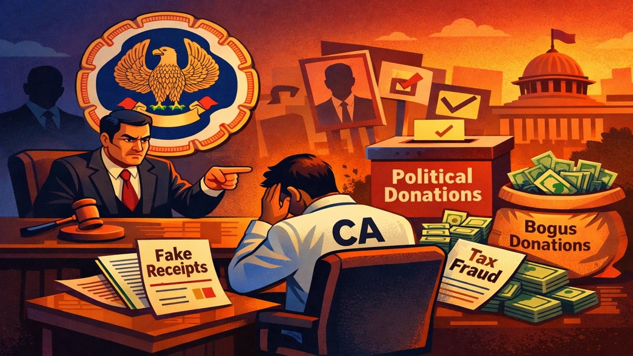 ICAI Reprimands CA for Helping Clients Claim Fake Tax Deductions Through Bogus Political Donations