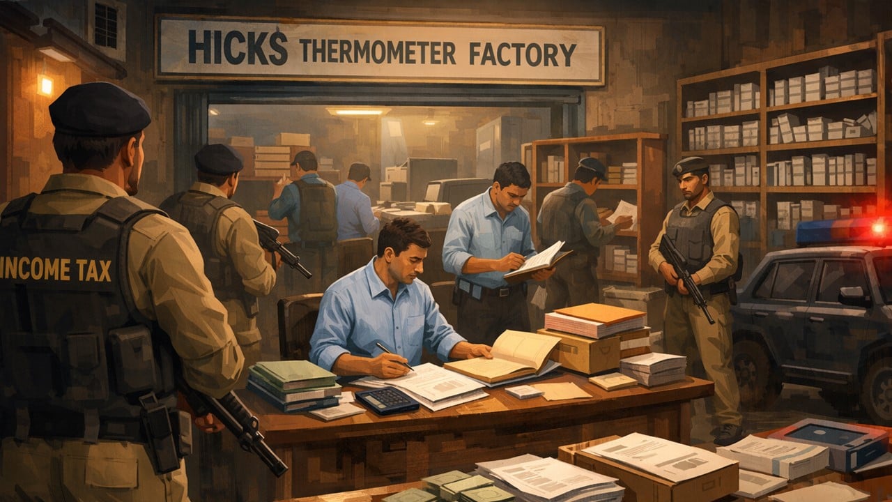 IT Dept. Cracks Down Hicks Thermometer Factory on ITI Road, Aligarh; Financial Records Being Examined