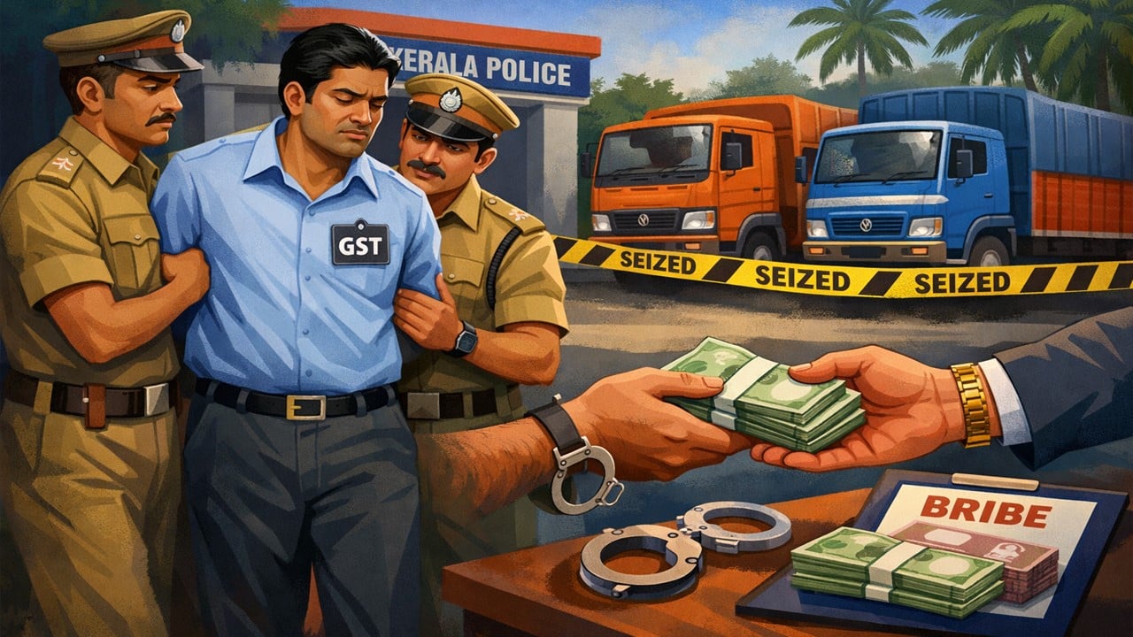 Kerala GST Officer Arrested for Accepting Bribe to Release Seized Lorries