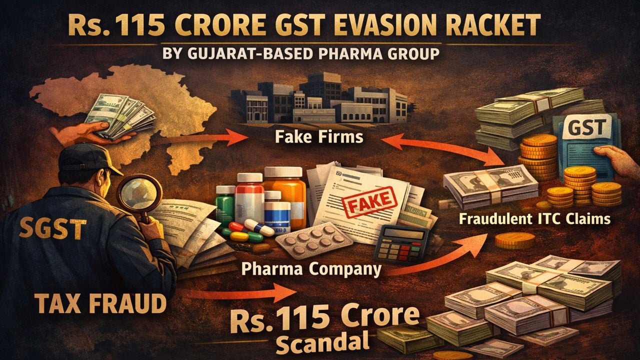 SGST Busts Rs. 115 Crore GST Evasion Racket in Gujarat Involving Pharmaceutical Group; Two Held