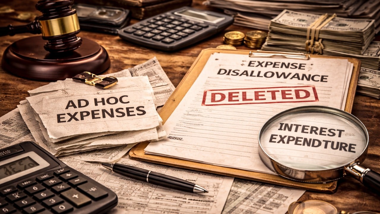 Ad hoc Expense Disallowance and Interest Expenditure Linked to Court-Ordered Receipts Deleted