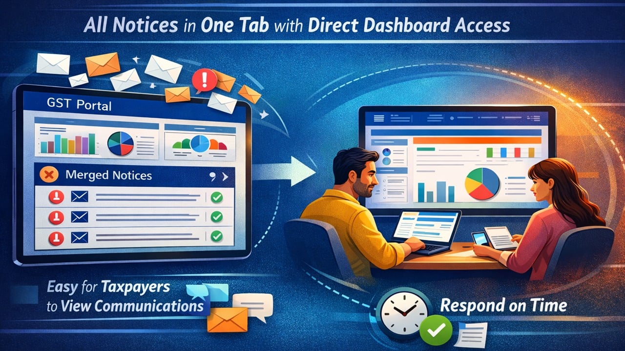 GST Portal Update: All Notices Now Available Under One Unified Tab; Additional Notices and Orders Tab Merged