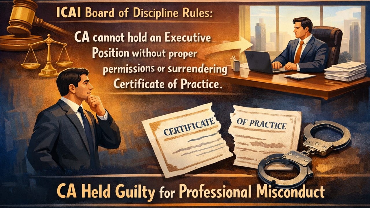 CA having COP held guilty for holding position of Executive Director in company: ICAI