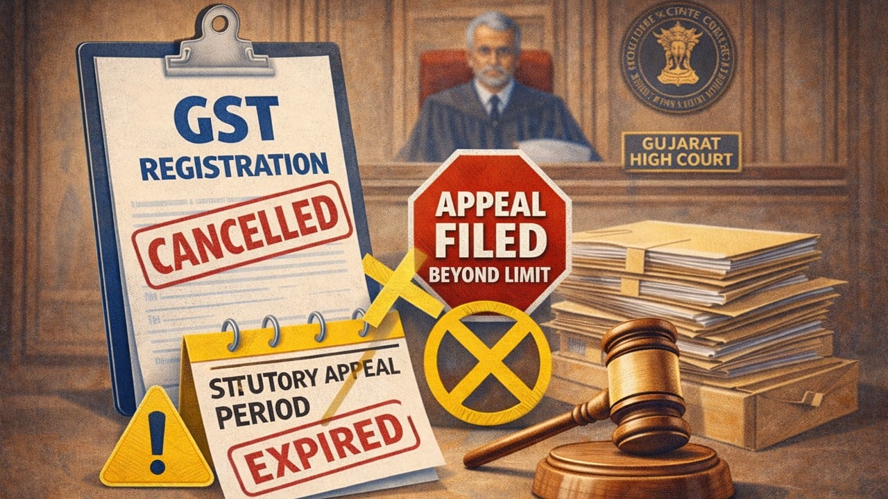 Gujarat HC Refuses to Interfere with GST Registration Cancellation Filed Beyond Statutory Appeal Period