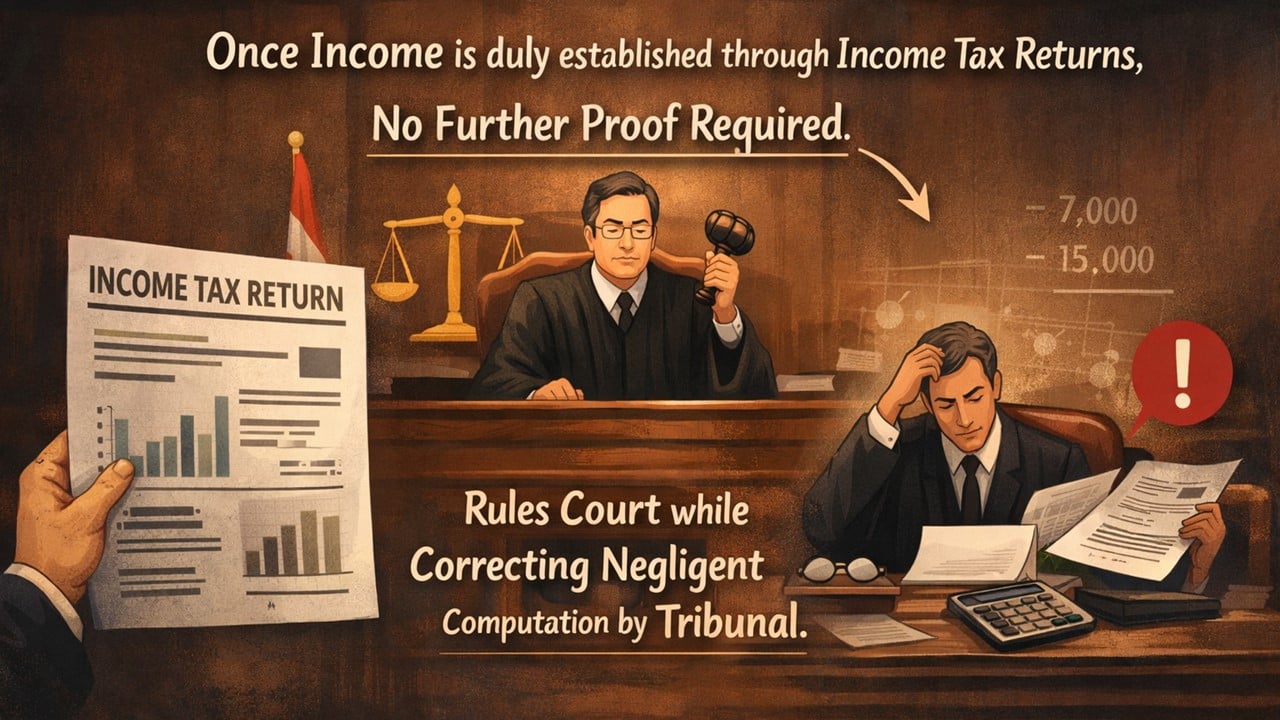 ITR Is Sufficient Proof of Income: HC Enhances Motor Accident Compensation After ITR Was Ignored