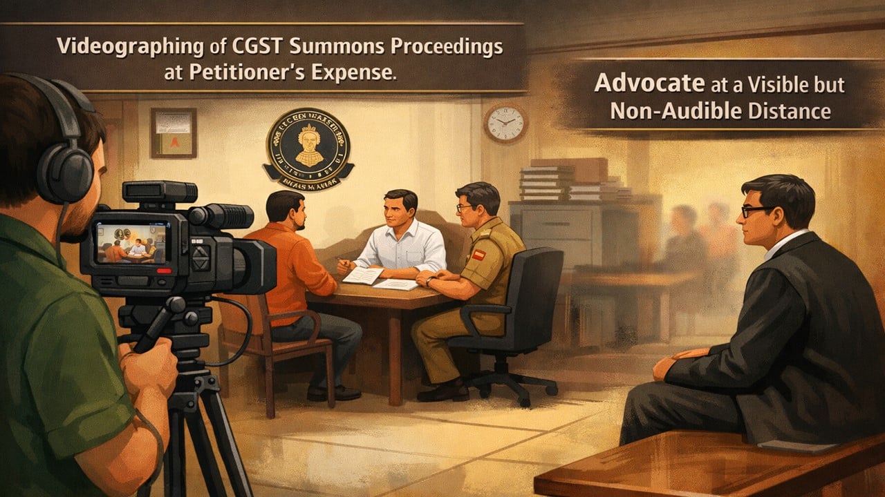High Court Permits Videography of CGST Summons and Advocate Presence Beyond Audible Range