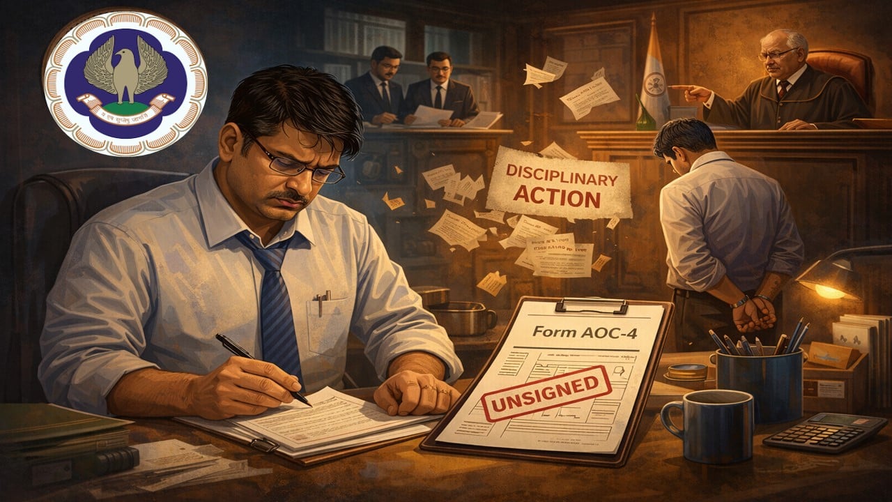 ICAI takes Disciplinary Action Against CA for Certifying AOC-4 with Unsigned Financial Statements