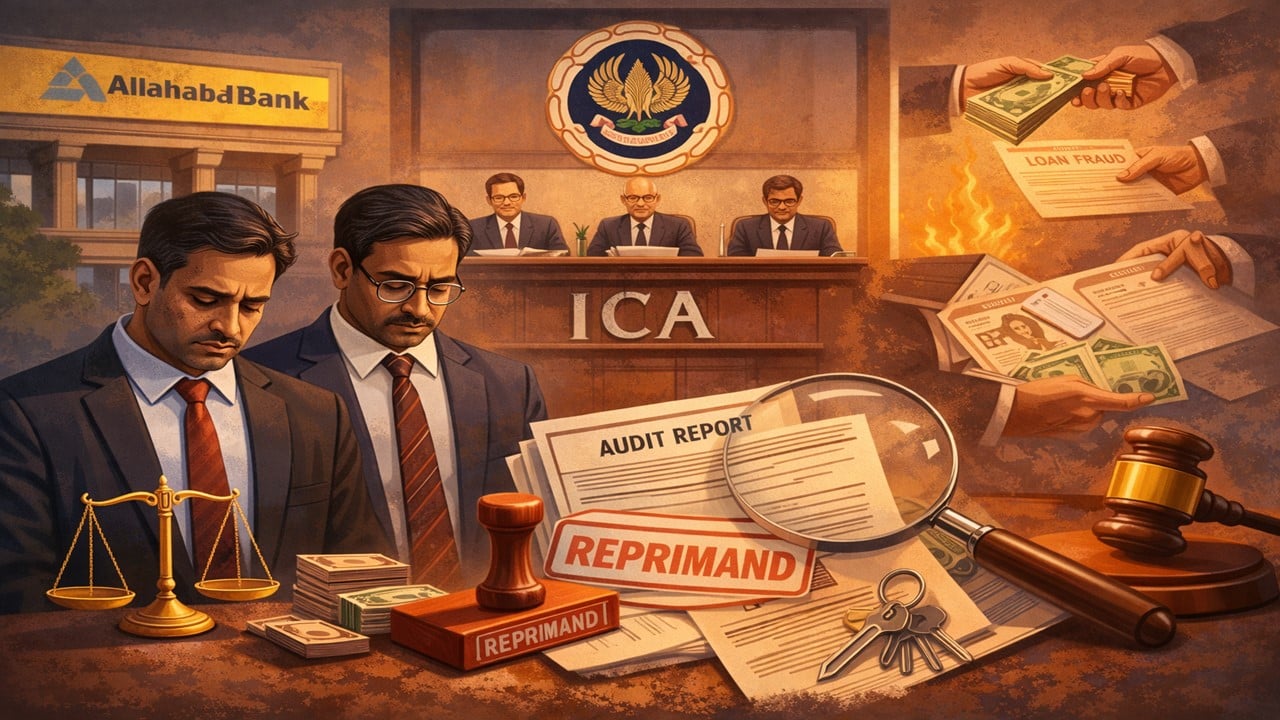 ICAI Disciplinary Committee Reprimands Two CAs for Lapses in Concurrent Audit of Bank Branch