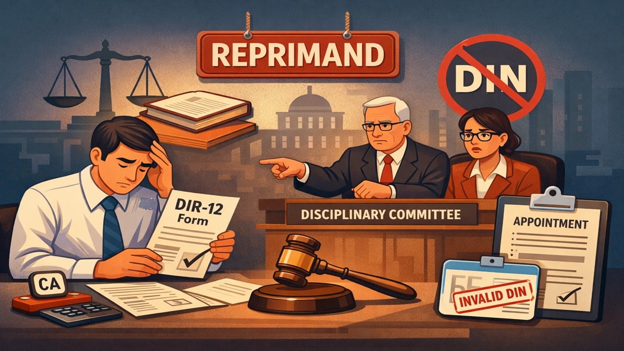 ICAI Reprimands CA for Certifying DIR-12 Without Valid DIN at Time of Appointment