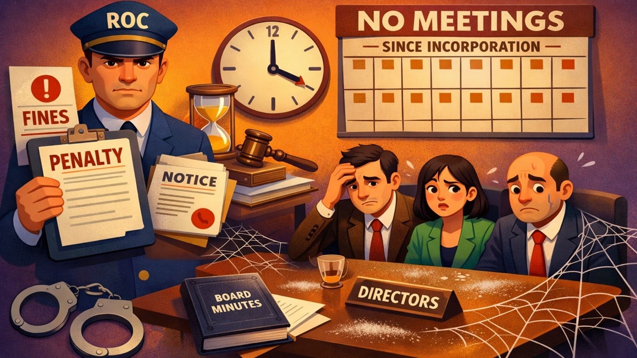 ROC Penalises Directors for Failing to Hold Board Meetings Since Incorporation