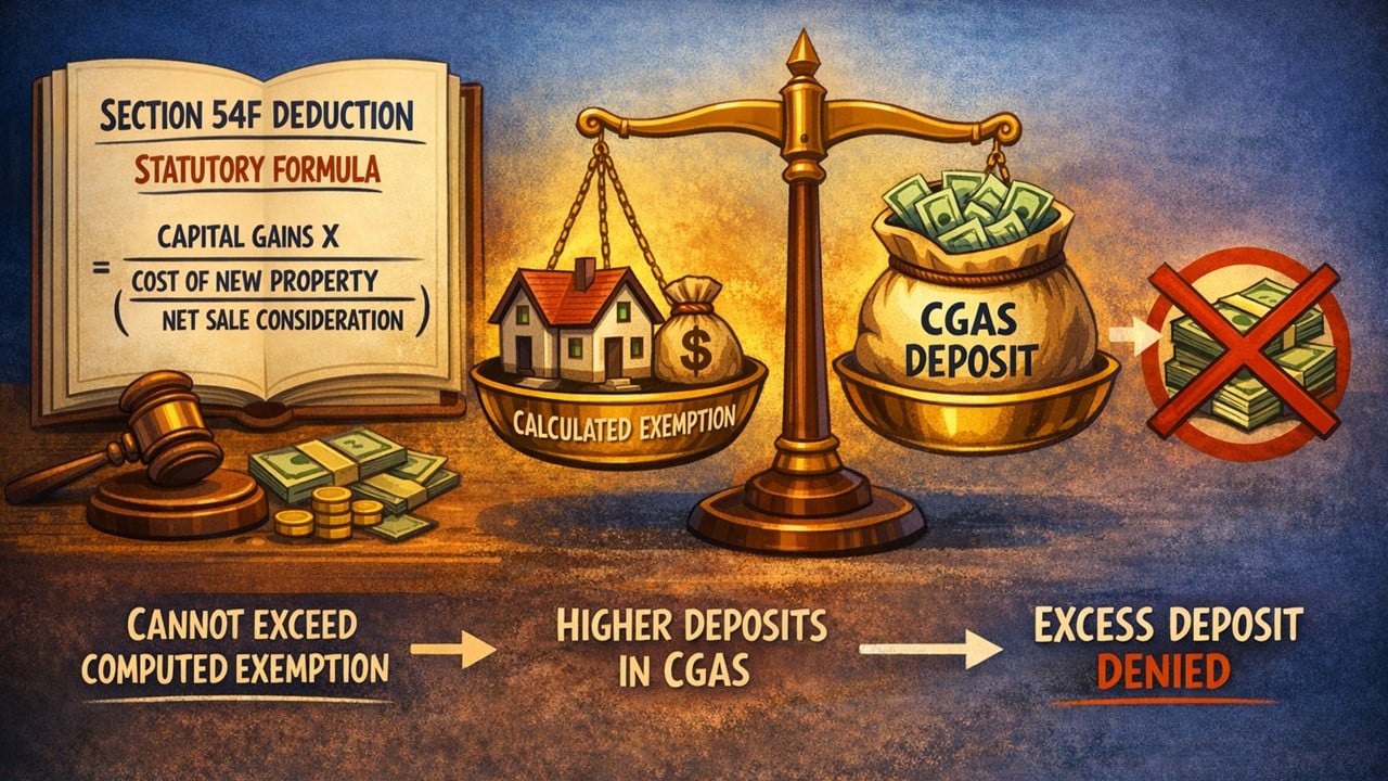 Section 54F Deduction Must Follow Statutory Formula, Not CGAS Deposit: ITAT