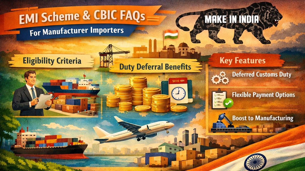 CBIC Releases FAQs on Eligible Manufacturer Importers (EMI) Scheme for Trade and Industry
