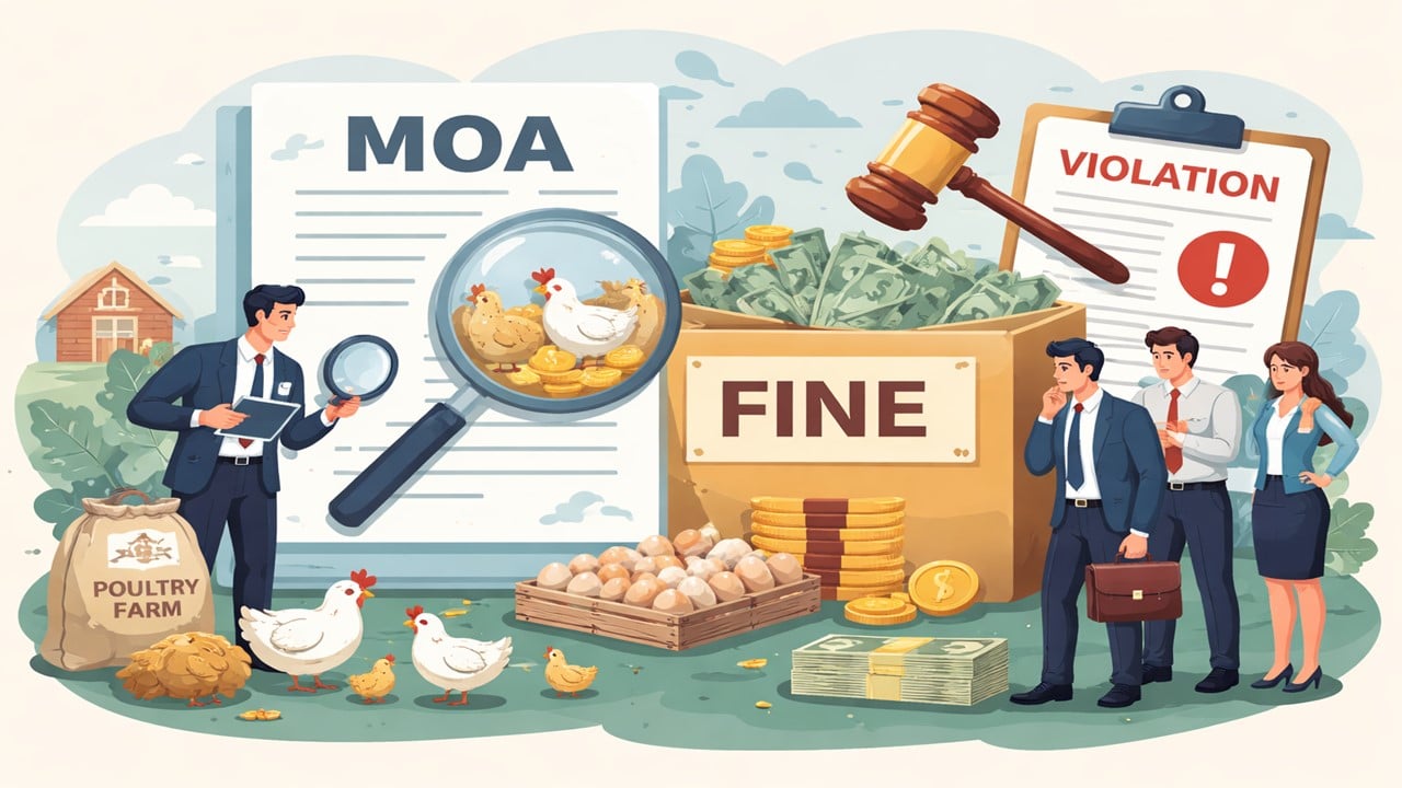 Company Fined for Not Mentioning Its Integrated Poultry Farming Business Activities in MOA