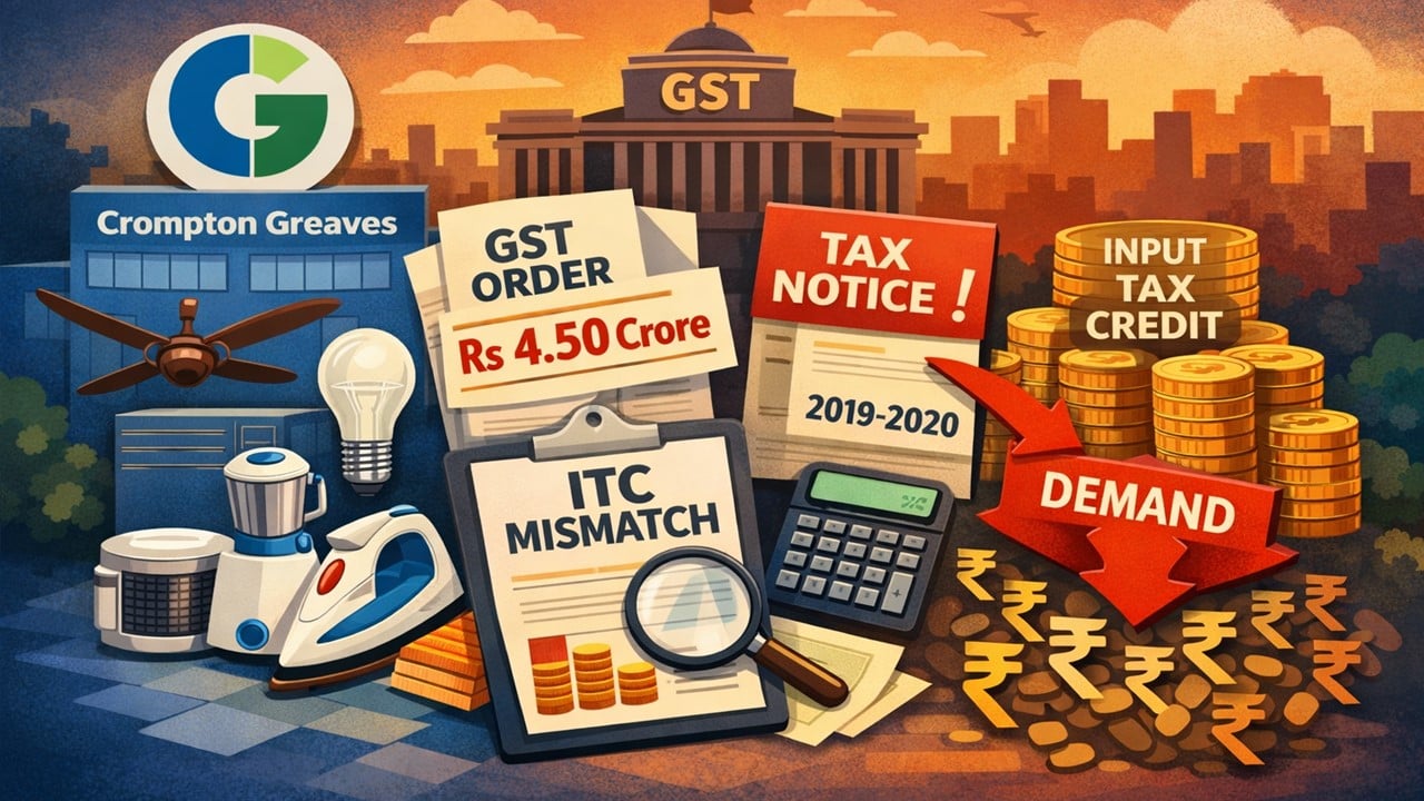 Crompton Greaves Faces GST Demand of Rs 4.50 Crore Over Alleged ITC Mismatch 