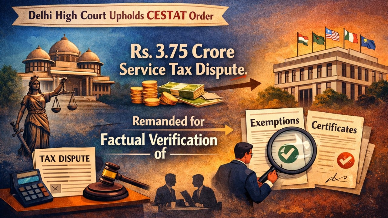 Delhi HC Upholds CESTAT Remand in Rs. 3.75 Crore Service Tax Dispute Over Embassy Exemption Claims